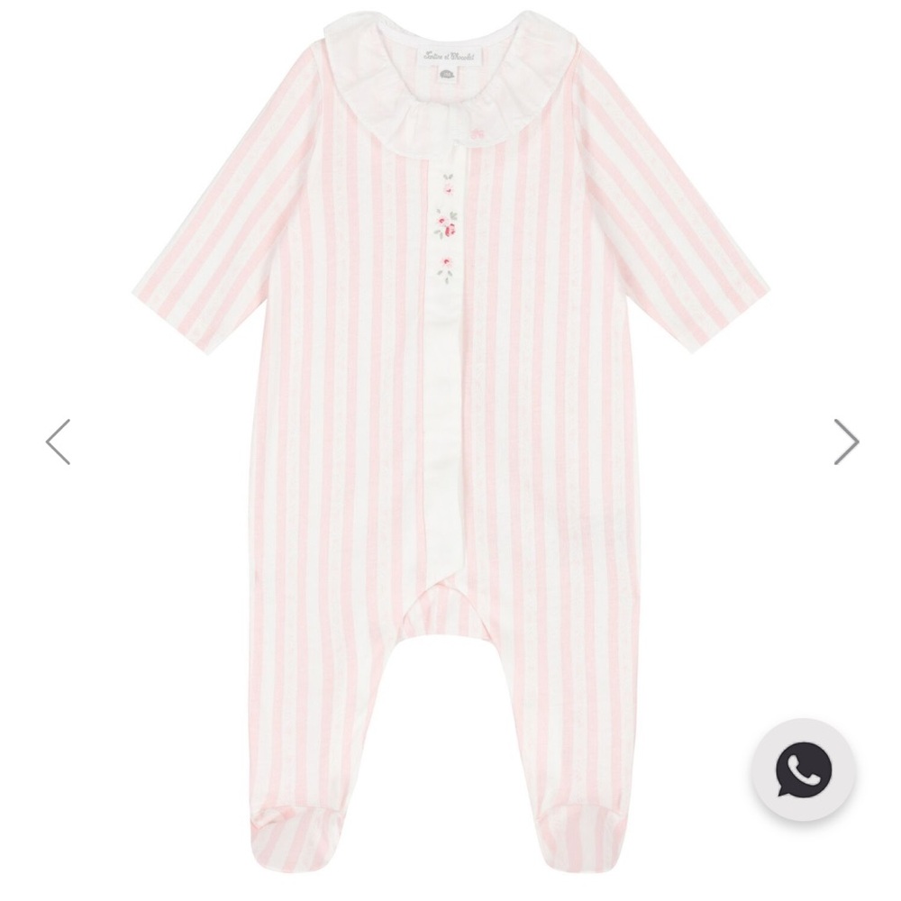 Pink Striped baby onesie